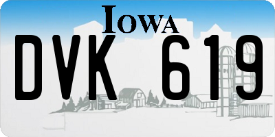IA license plate DVK619