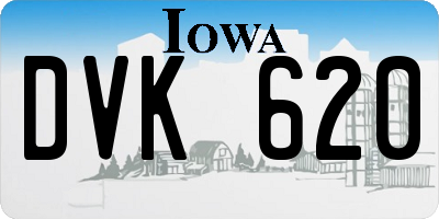 IA license plate DVK620