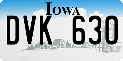 IA license plate DVK630