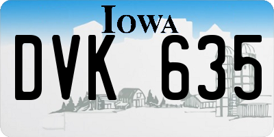 IA license plate DVK635