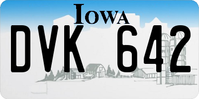 IA license plate DVK642
