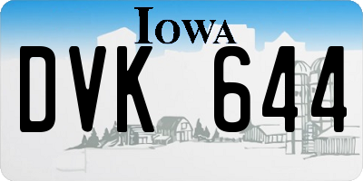 IA license plate DVK644