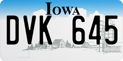 IA license plate DVK645