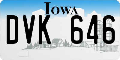 IA license plate DVK646
