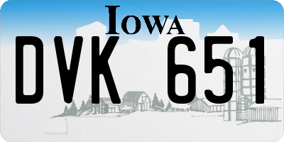 IA license plate DVK651