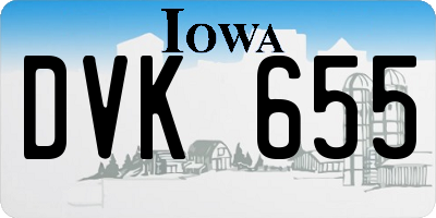 IA license plate DVK655