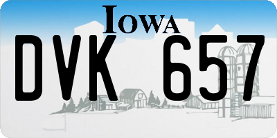 IA license plate DVK657