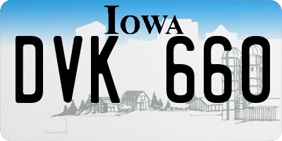 IA license plate DVK660