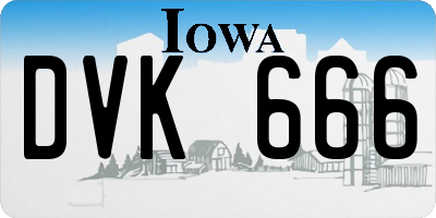 IA license plate DVK666