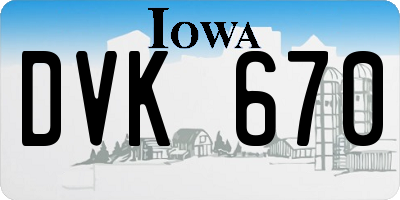 IA license plate DVK670