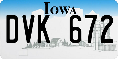 IA license plate DVK672