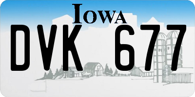 IA license plate DVK677