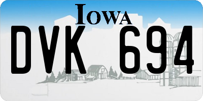 IA license plate DVK694