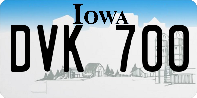 IA license plate DVK700
