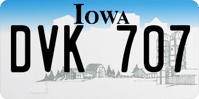 IA license plate DVK707