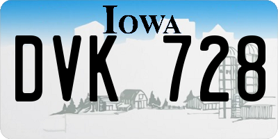 IA license plate DVK728
