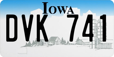 IA license plate DVK741