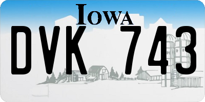 IA license plate DVK743