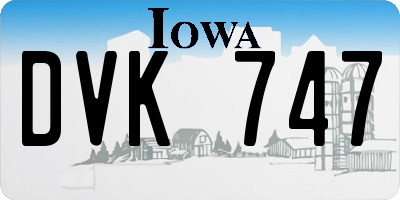 IA license plate DVK747