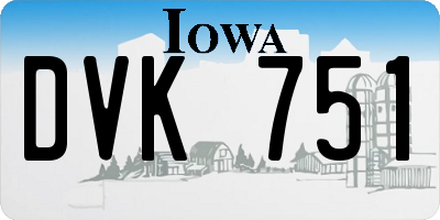 IA license plate DVK751