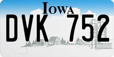 IA license plate DVK752