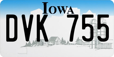 IA license plate DVK755
