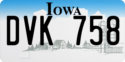 IA license plate DVK758