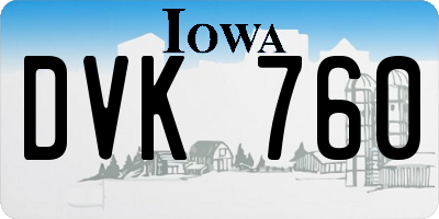 IA license plate DVK760