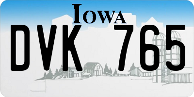 IA license plate DVK765