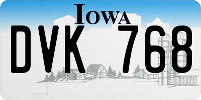 IA license plate DVK768
