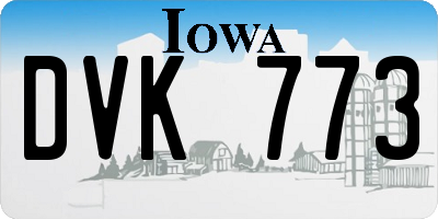 IA license plate DVK773