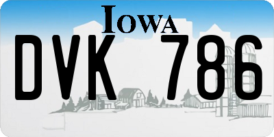 IA license plate DVK786