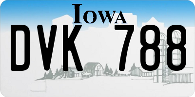 IA license plate DVK788