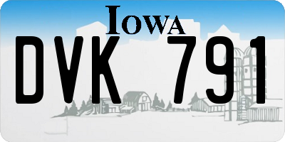 IA license plate DVK791