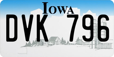IA license plate DVK796