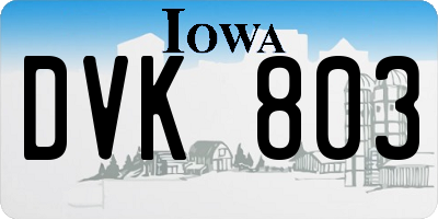 IA license plate DVK803