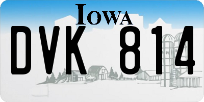 IA license plate DVK814