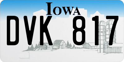 IA license plate DVK817