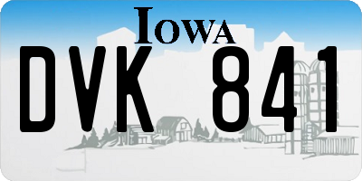 IA license plate DVK841