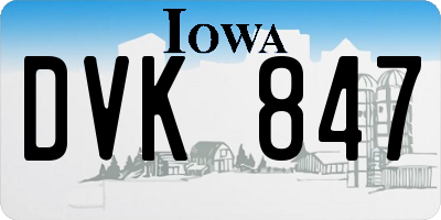 IA license plate DVK847