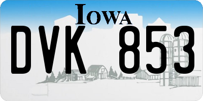 IA license plate DVK853