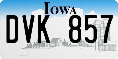 IA license plate DVK857