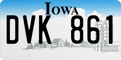 IA license plate DVK861