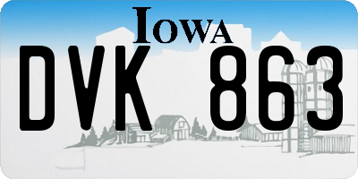 IA license plate DVK863