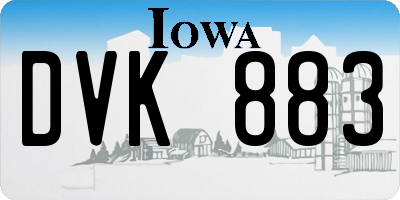 IA license plate DVK883