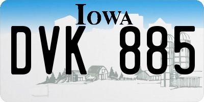 IA license plate DVK885
