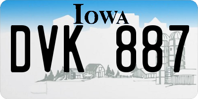 IA license plate DVK887