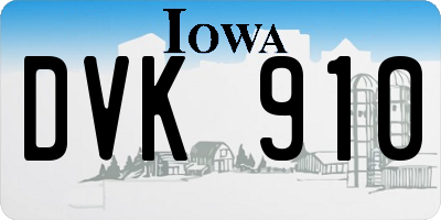 IA license plate DVK910