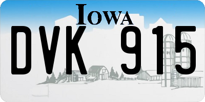 IA license plate DVK915