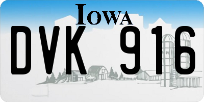 IA license plate DVK916